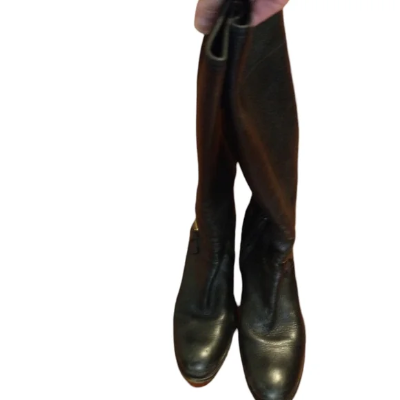 Prada Zipper Leather Boots Black 36